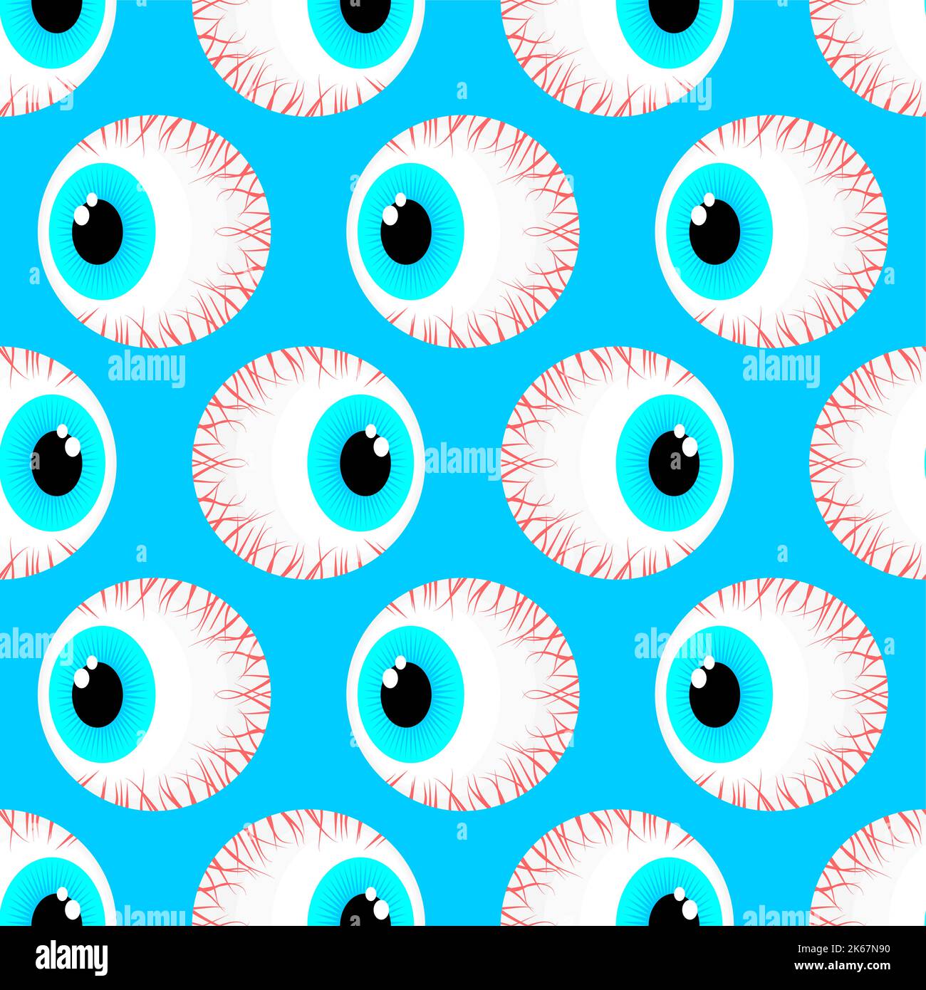 Eyeball Pattern seamless . Round eye Background. texture Stock Vector