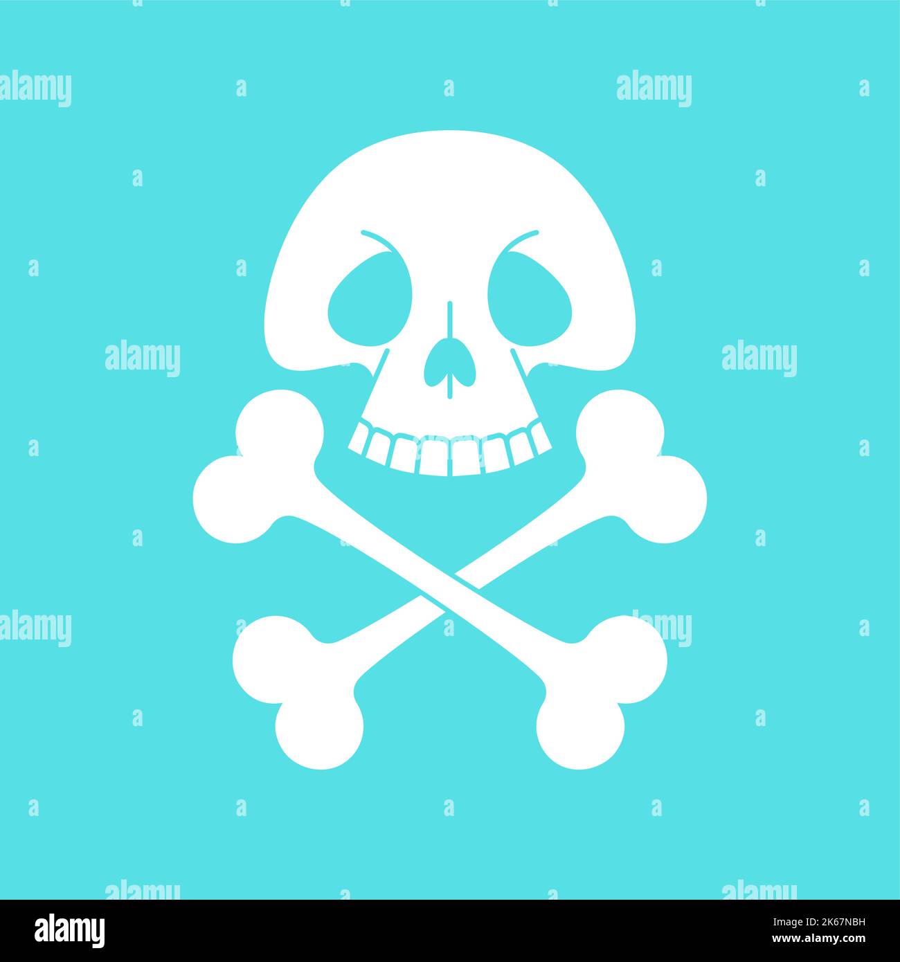 Skull cartoon. funny skeleton head. Vector illustration Stock Vector