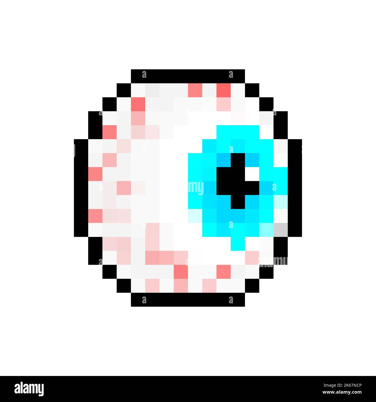 Eyeball Pixel art. 8 bit Round eye. pixelated Vector illustration Stock Vector