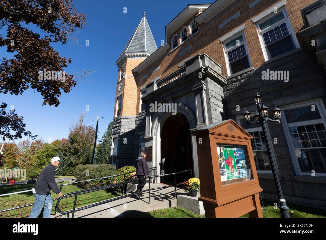 Haskell Library on the U.S. Canada border, Derby Line, Vermont Stock