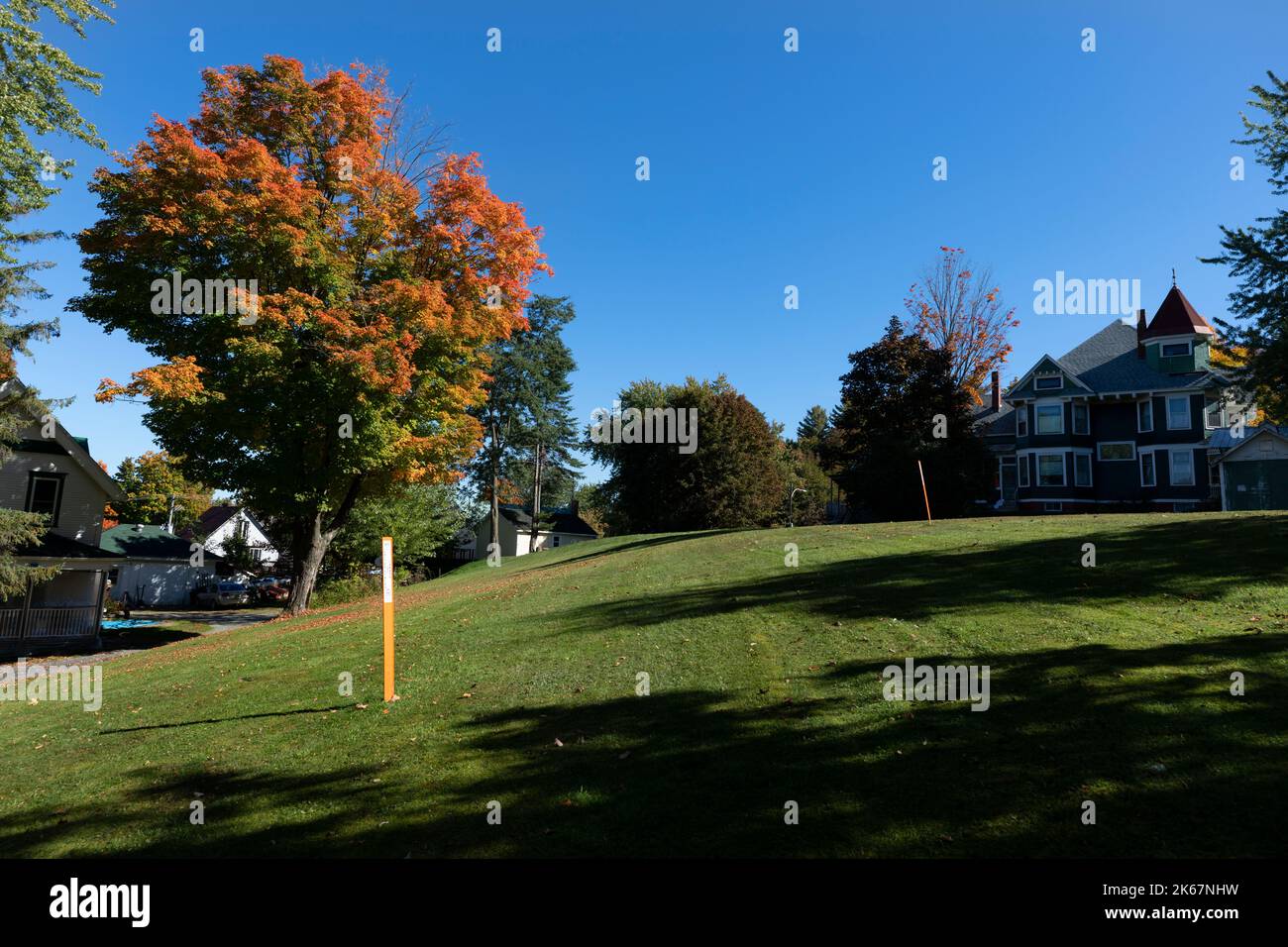 The United States Canada border passes through Derby Line, Vermont