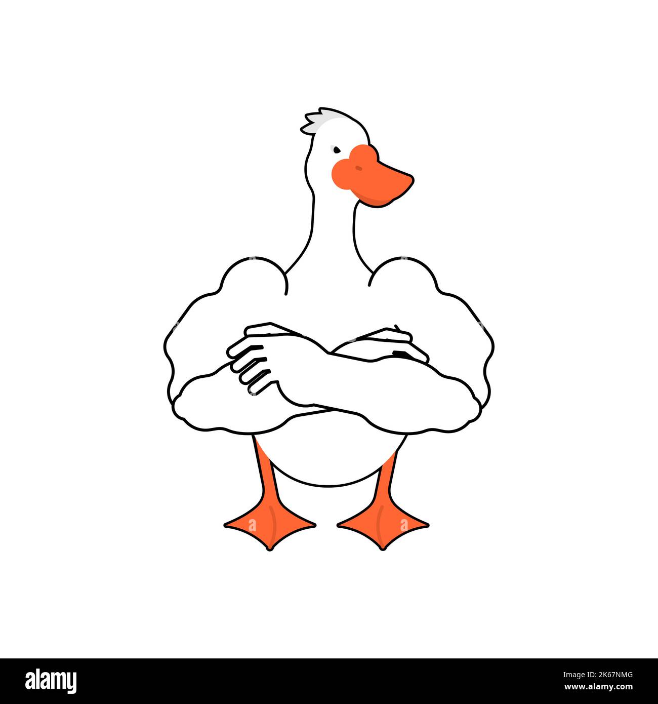 Strong goose. Powerful waterfowl. Vector illustration Stock Vector