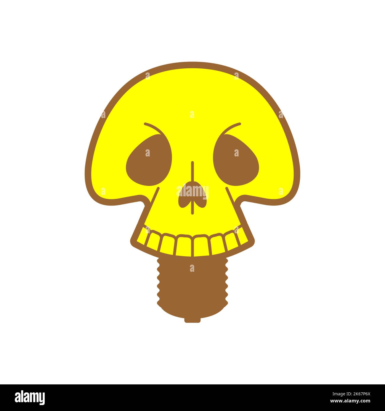 Skull light bulb dead idea. Vector illustration Stock Vector