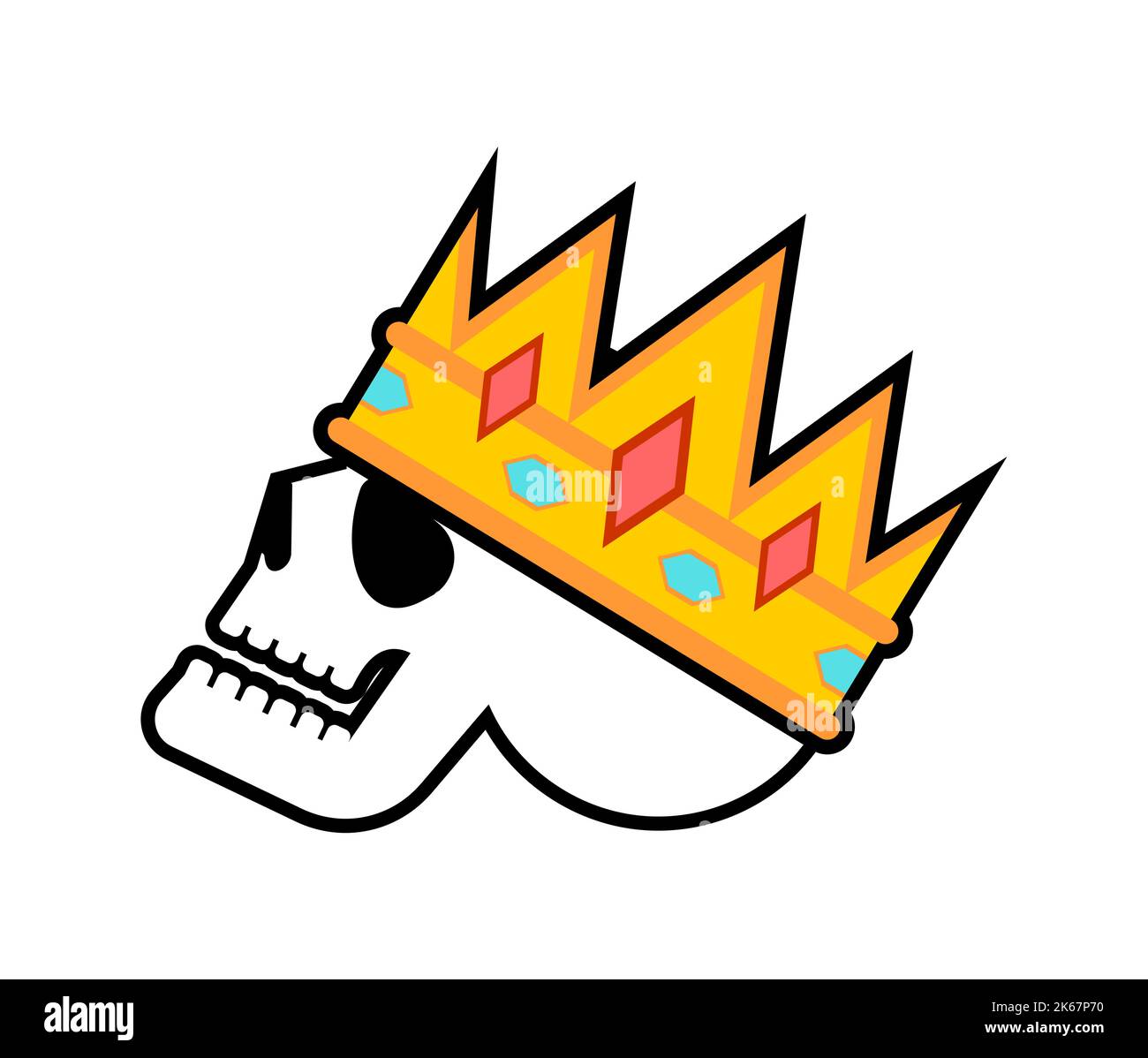King skull. Head of skeleton in crown. Vector illustration Stock Vector ...