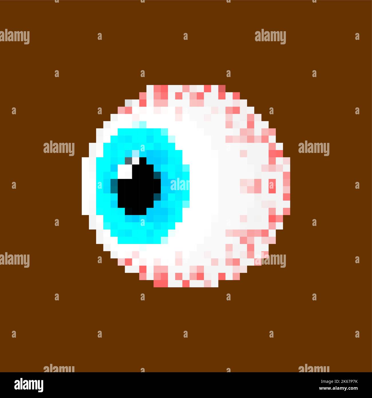 Eyeball Pixel art. 8 bit Round eye. pixelated Vector illustration Stock