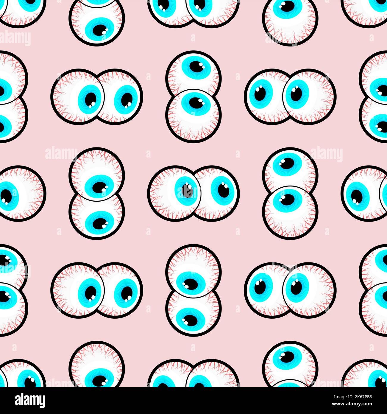 Eyeball Pattern seamless . Round eye Background. texture Stock Vector