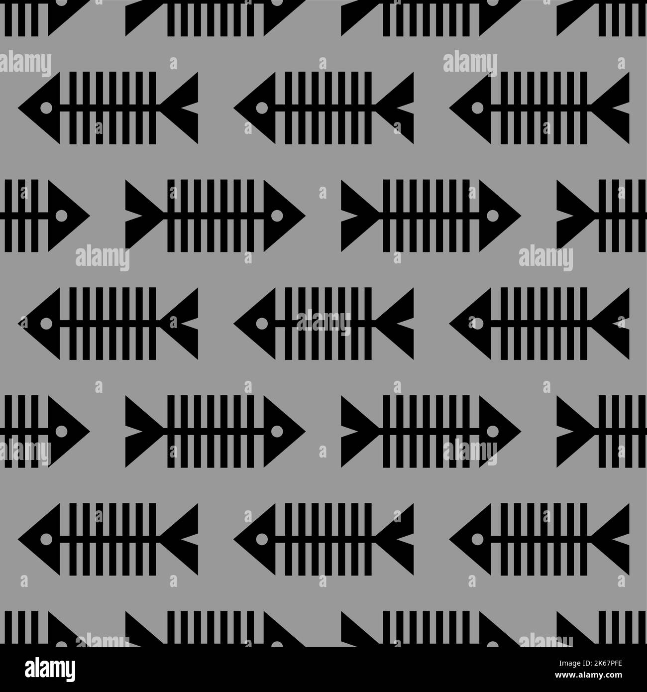 Fish skeleton Pattern seamless . Fish bones Background. Baby fabric