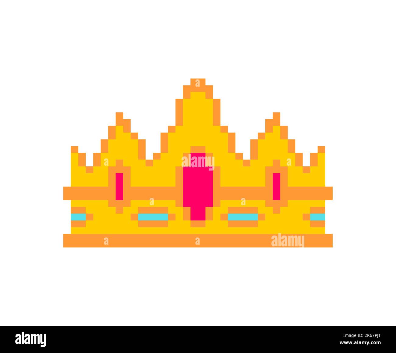 Royal crown Pixel art. 8 bit King's diadem. pixelated Vector illustration Stock Vector