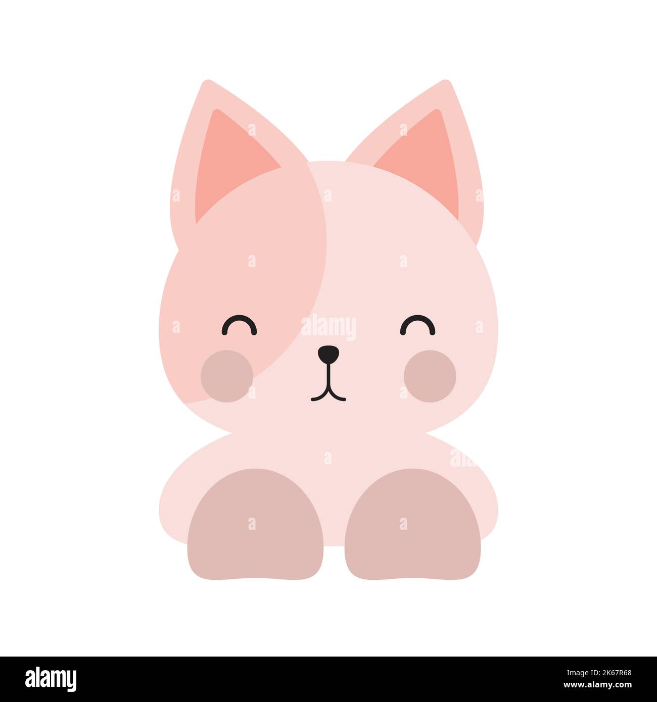 Simple or solid cat doll with front view Stock Vector