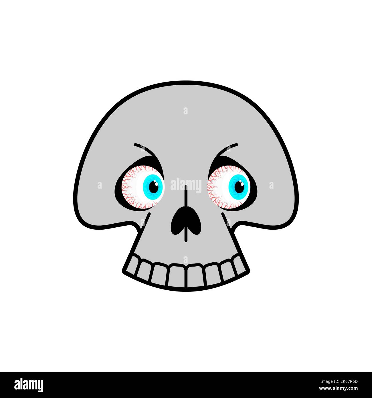 Skull cartoon. funny skeleton head. Vector illustration Stock Vector