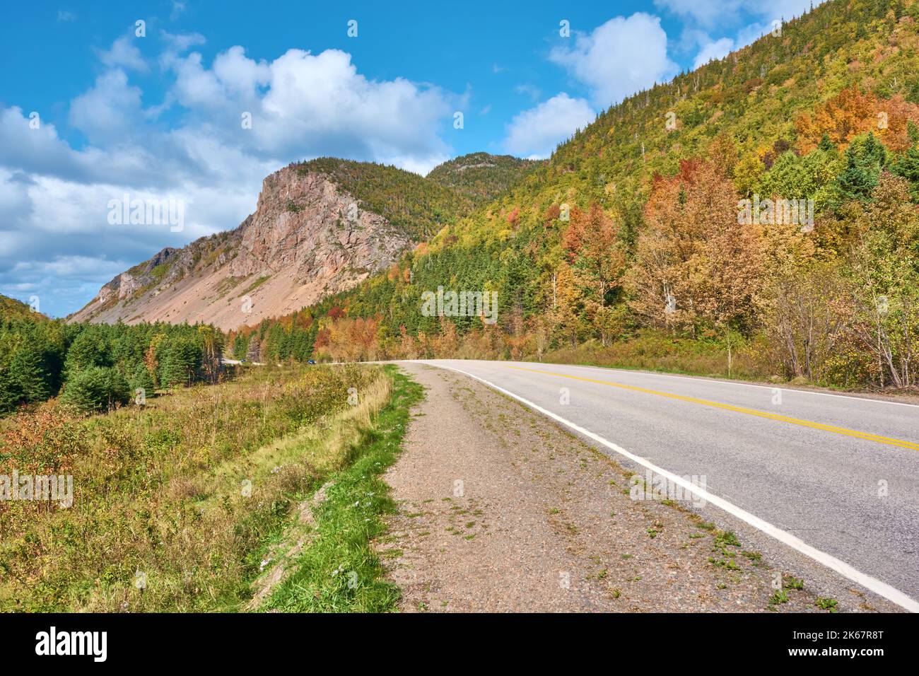 The Cabot Trail is a popular tourist attraction, especially during the autumn when the foliage changes. Stock Photo