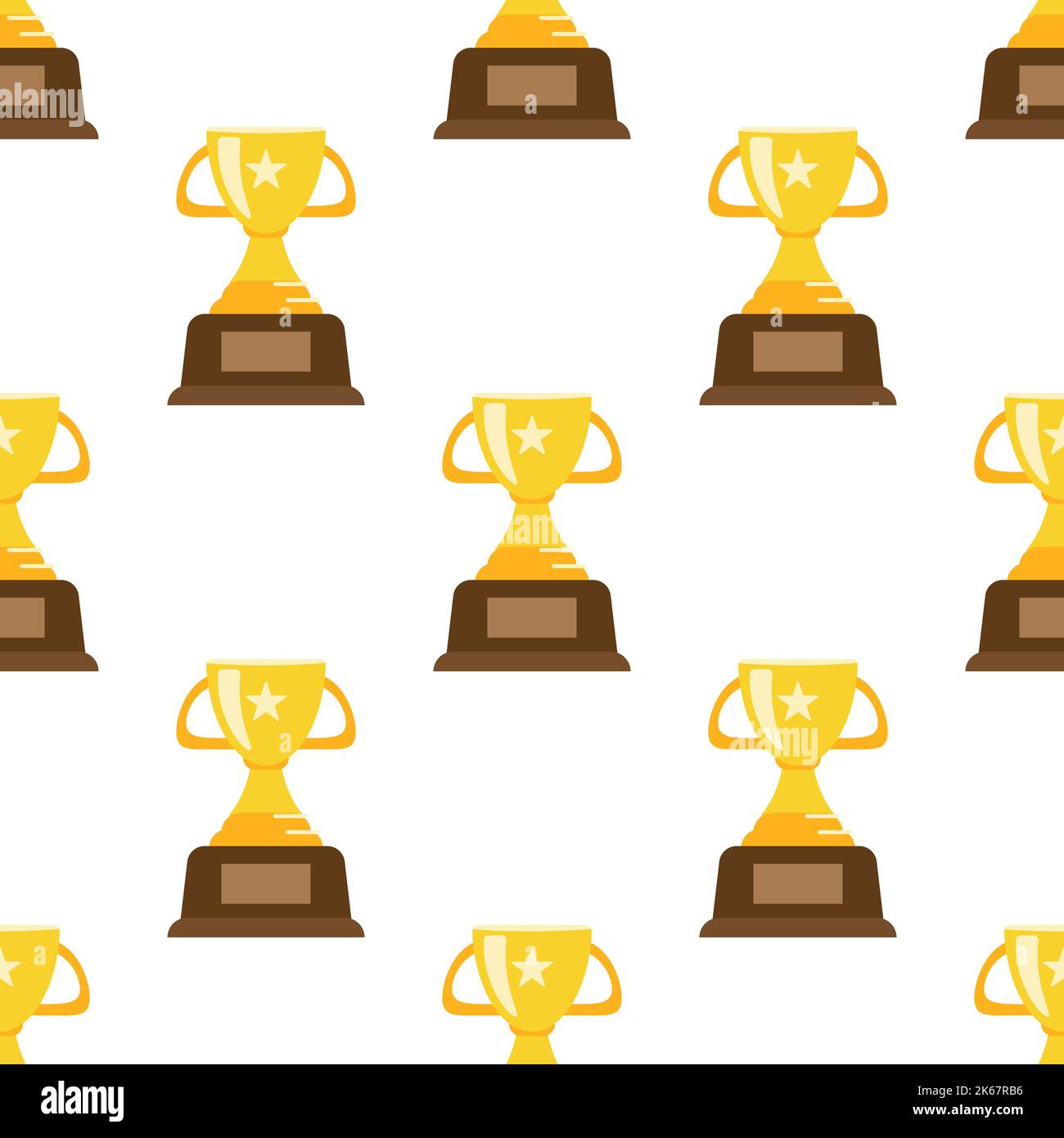 Award trophy statue seamless. Flat and solid color Stock Vector