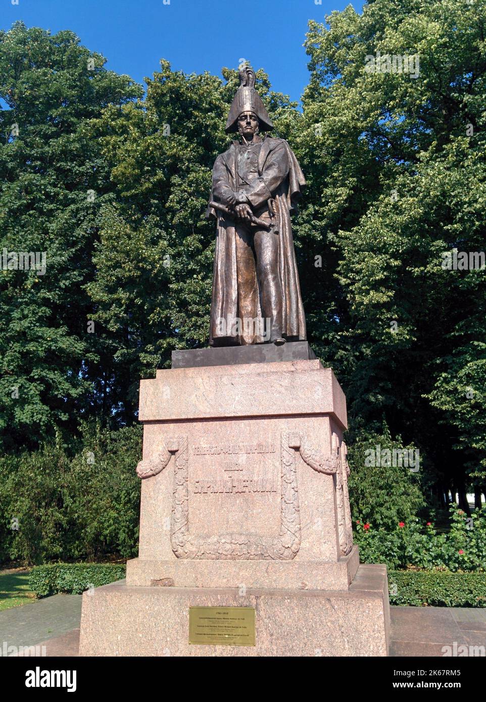 A Barclay de Tolly monument in Riga Stock Photo