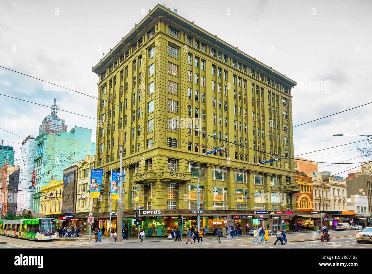 Colorful architecture at the Bourke Street Mall in downtown Melbourne