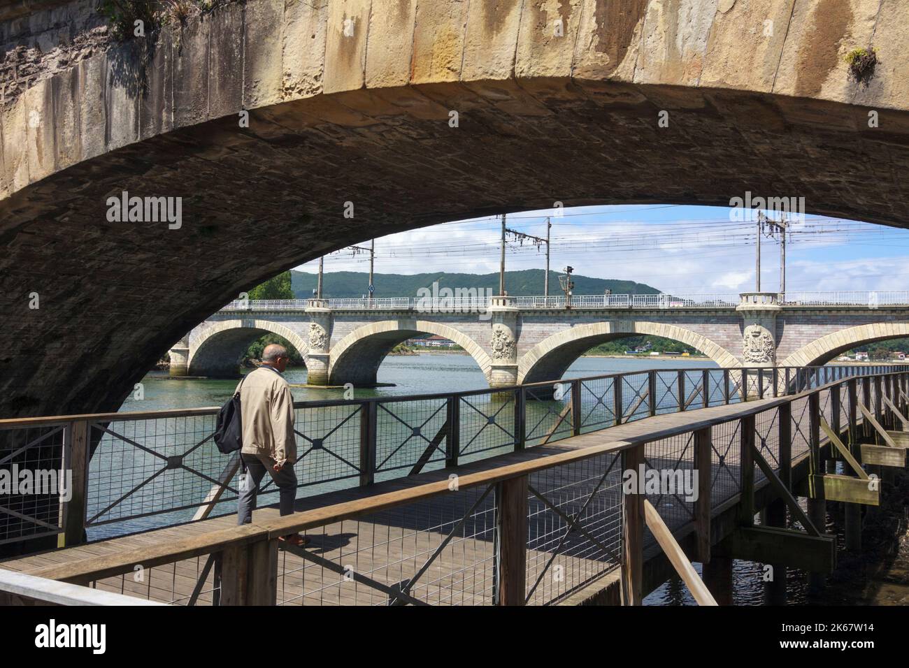 Hendaye, French Basque Country, France : A man walks under the ...