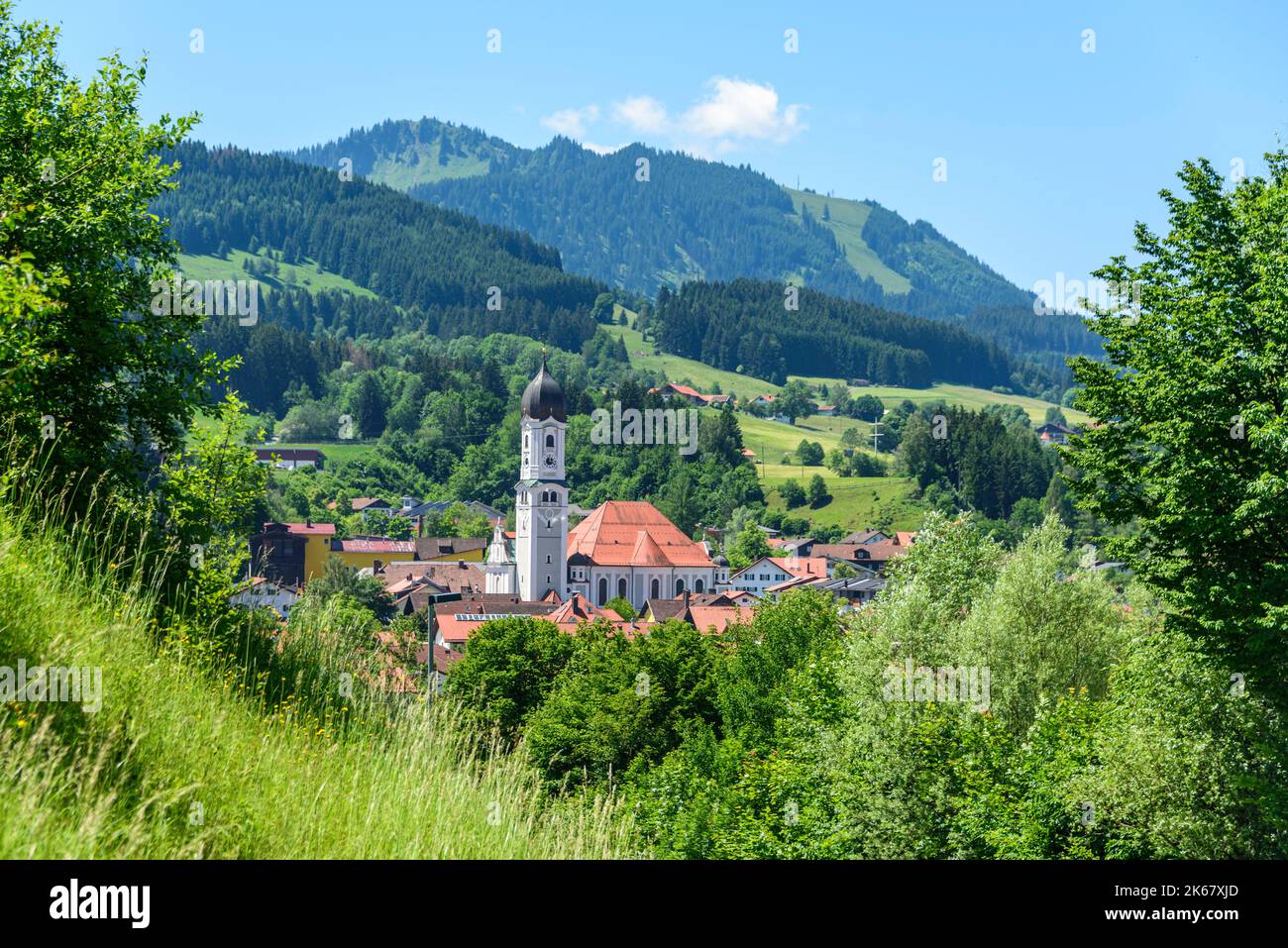 Beautiful view to Nesselwang in the Allgaeu Stock Photo