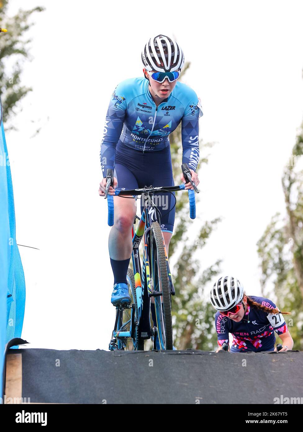 09.10.2022   Derby, England. Cyclocross.                   Maddie Cooper (Montezuma's Race Team) in action during the British Cycling Womens Cyclocross Nation Championship round 2 (Derby) held at the Moorways Sports Village, Derby.  © Phil Hutchinson Stock Photo