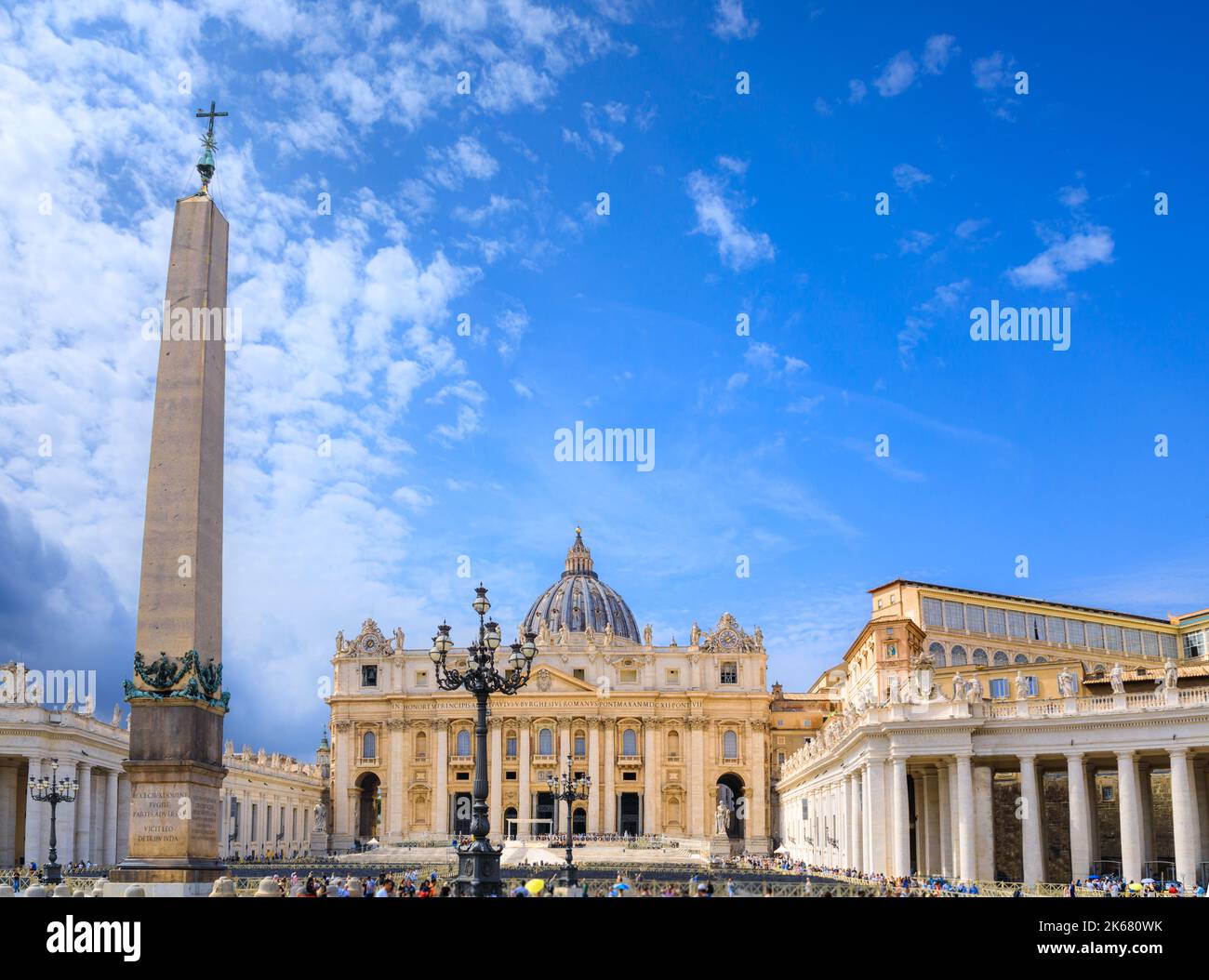 Square of Saint Peter's Basilica in Rome, Italy. Stock Photo