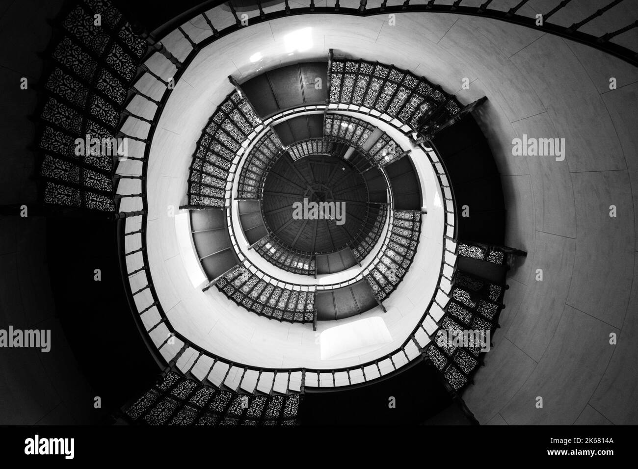 Spiral staircase top view Black and White Stock Photos & Images - Alamy