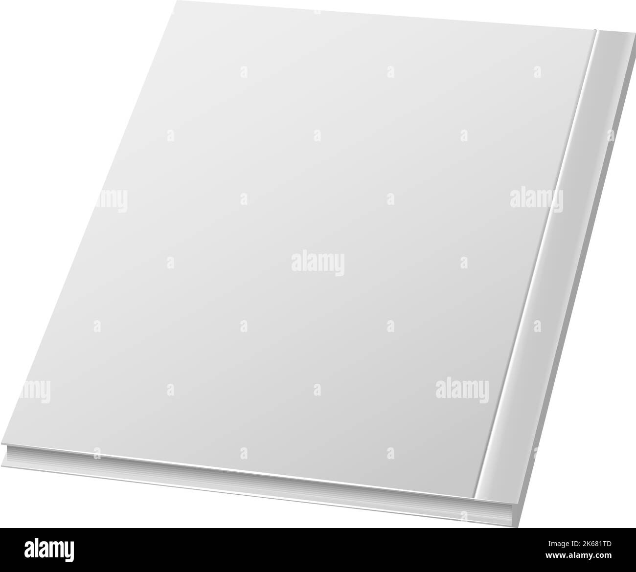 White brochure mockup. Realistic blank magazine cover Stock Vector