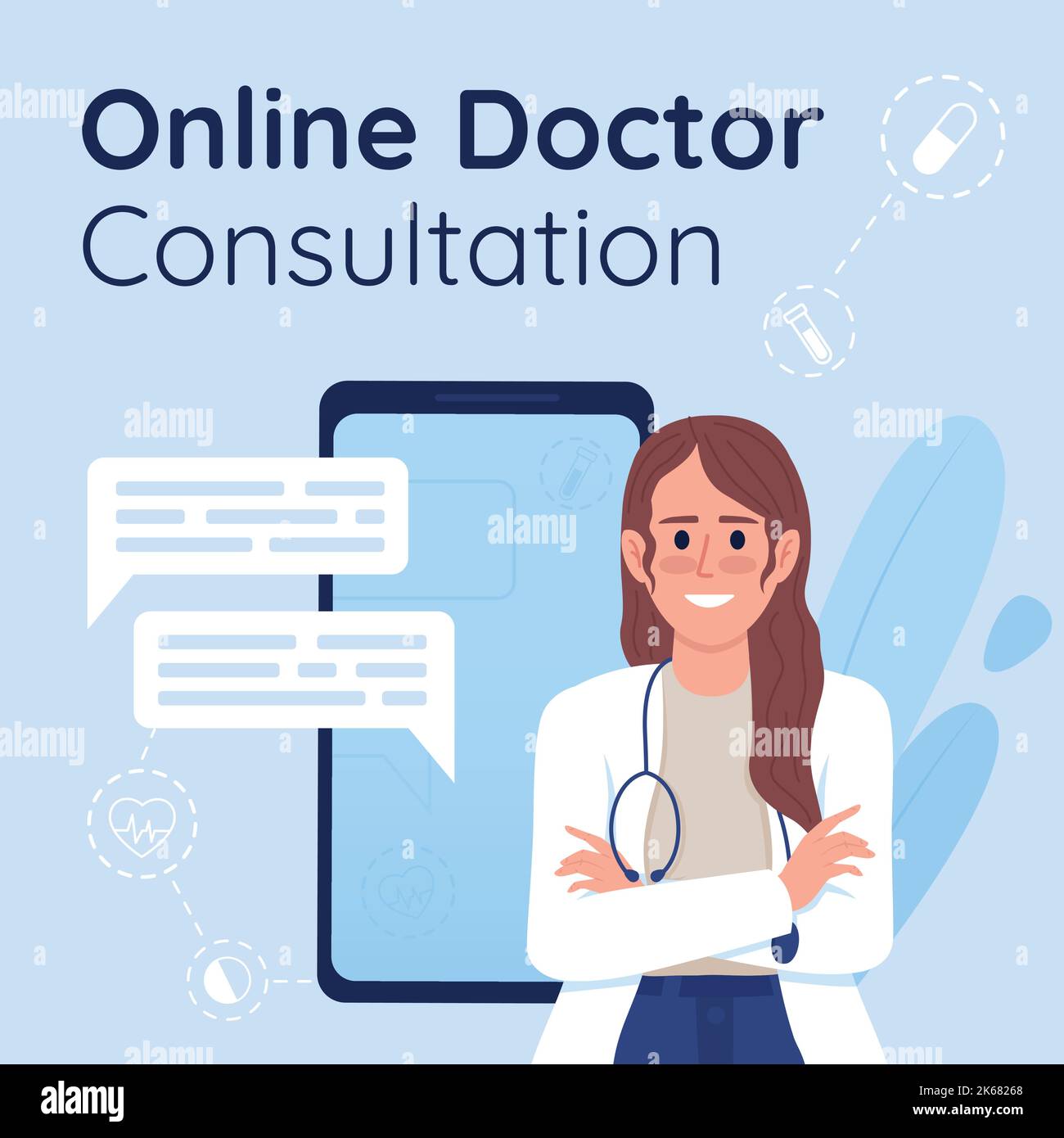 Patient consultation typography vector Stock Vector Images - Alamy