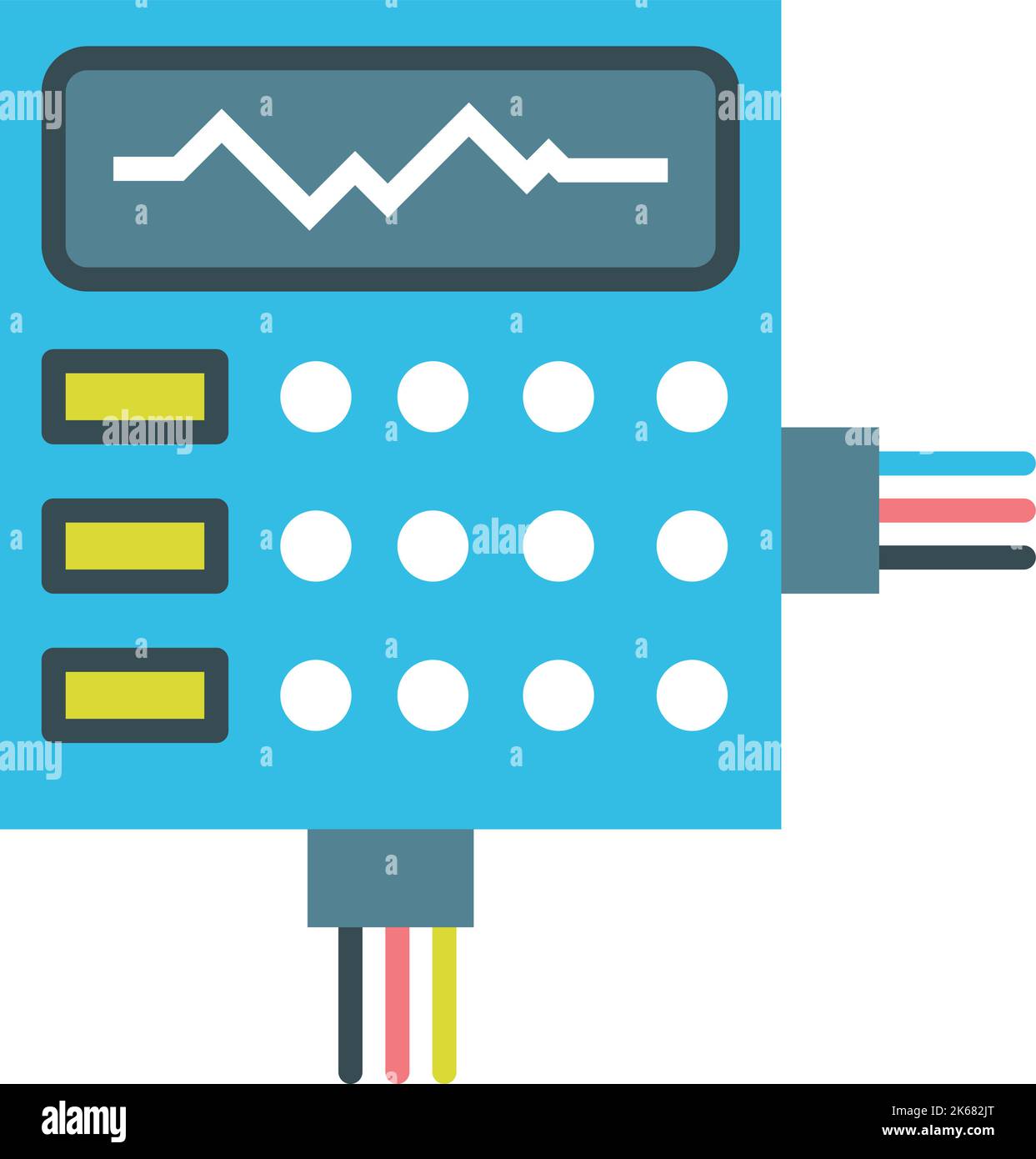 Industrial control panel. Color wire power switch Stock Vector Image