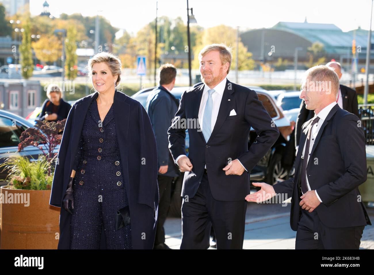 Queen Máxima and King Willem-Alexander arrive to Stockholm Exergi in ...