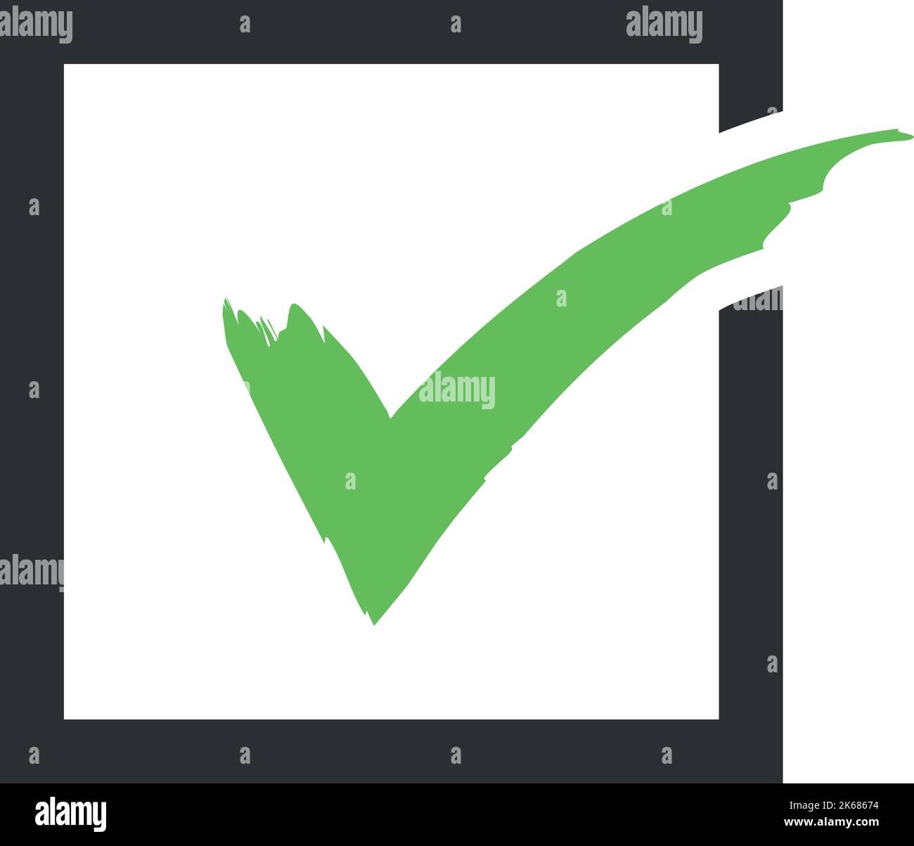 Vote icon. Green checkmark in square. Choice symbol Stock Vector Image ...