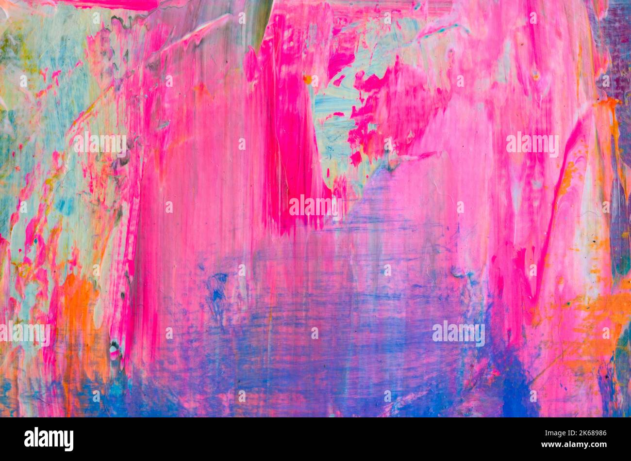 Macro of Multi Colored Paint Abstract Horizontal Stock Photo