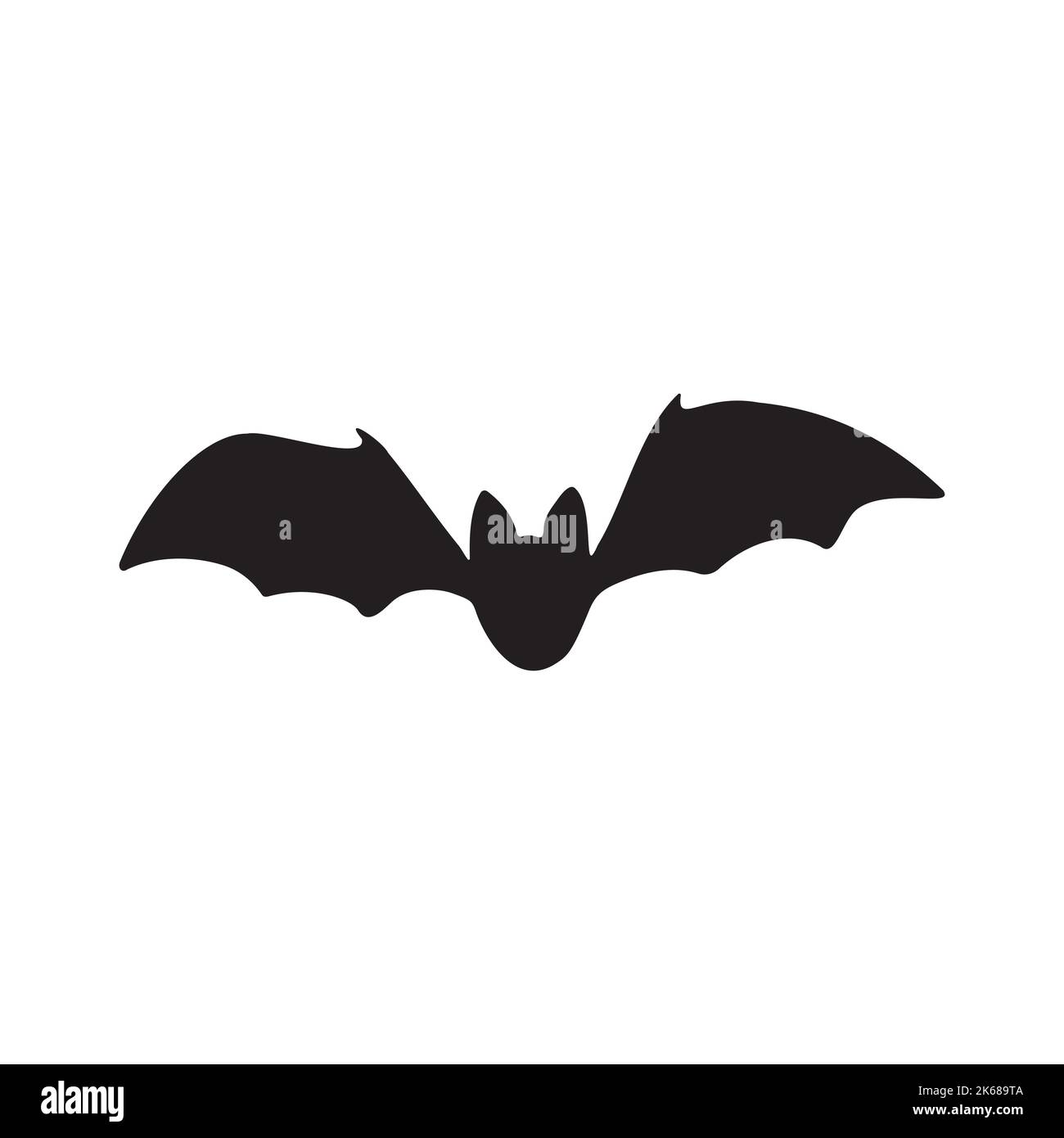 Vector flying bat silhouette isolated on white background Stock Vector ...