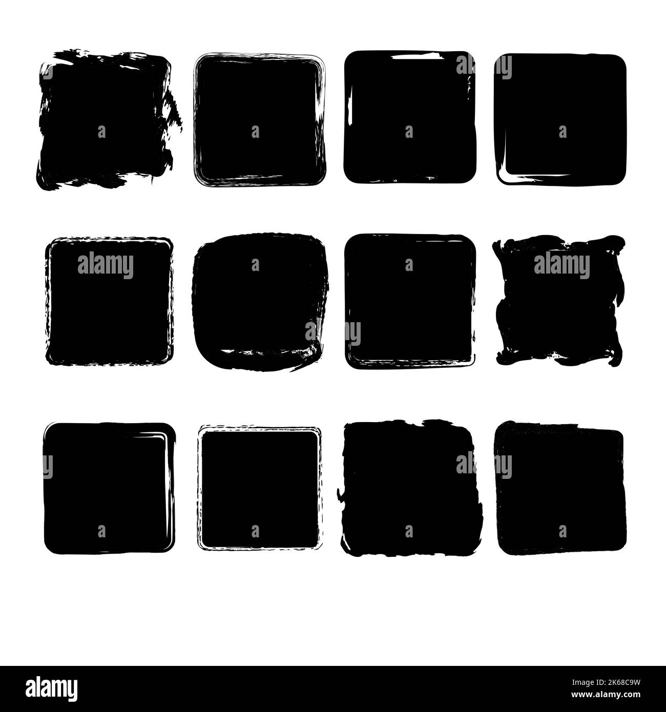 Set of hand drawn grunge square stains for background Stock Vector ...