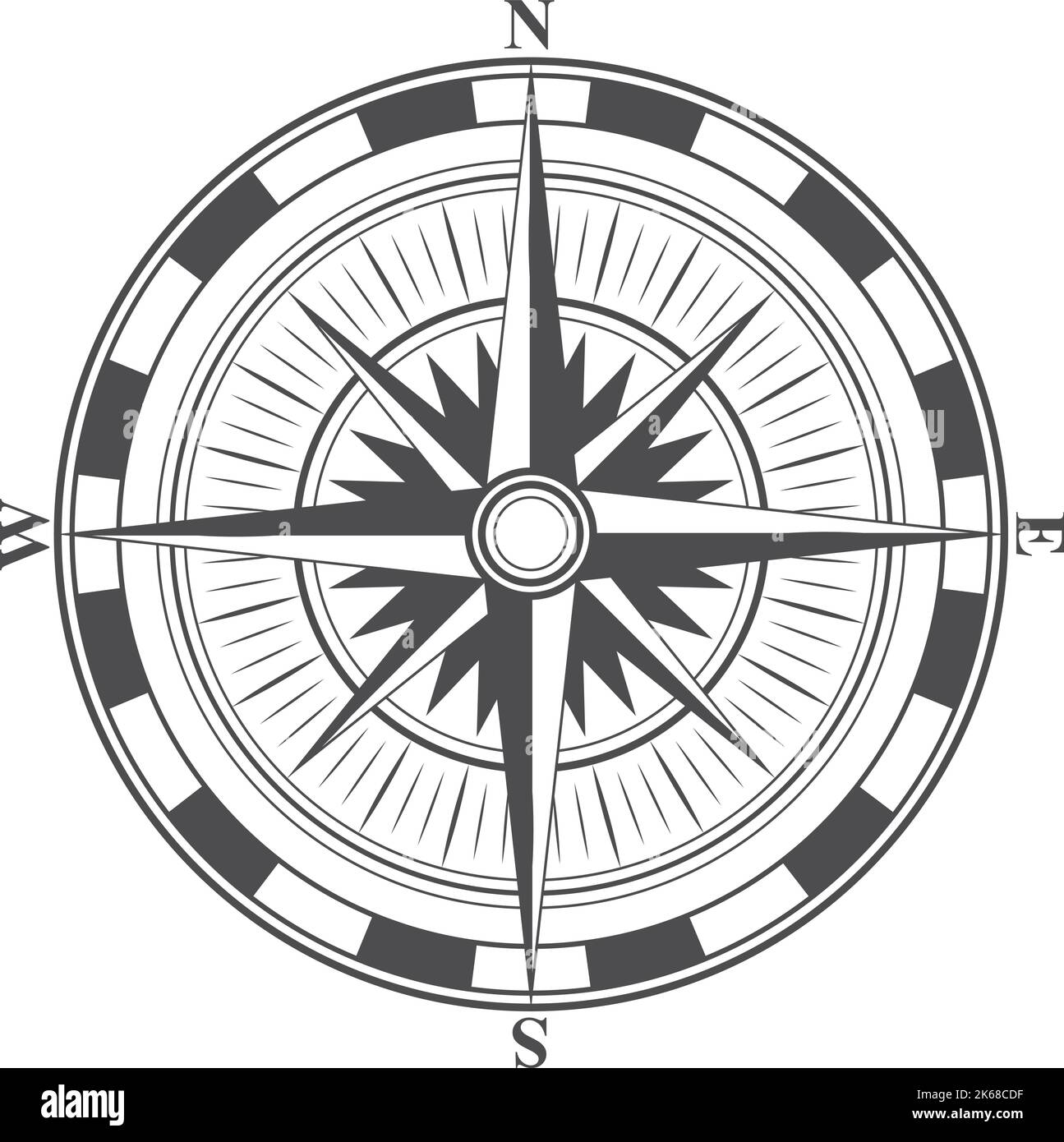 Retro wind rose symbol. Old nautical compass Stock Vector Image & Art