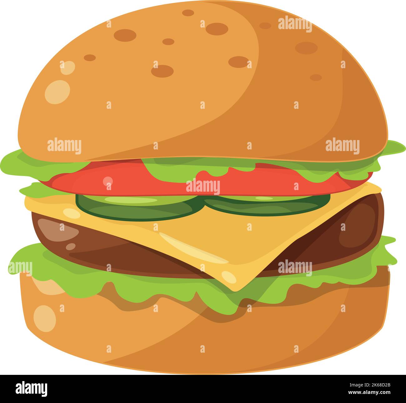 Burger icon. Cartoon hamburger. Fast food symbol Stock Vector Image ...