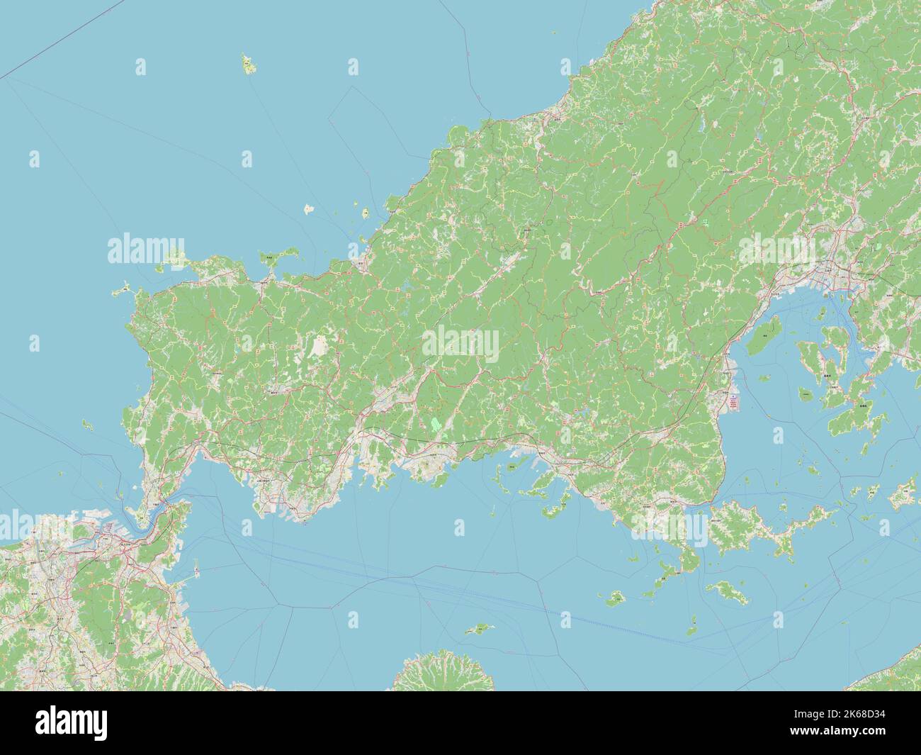 Yamaguchi, prefecture of Japan. Open Street Map Stock Photo - Alamy