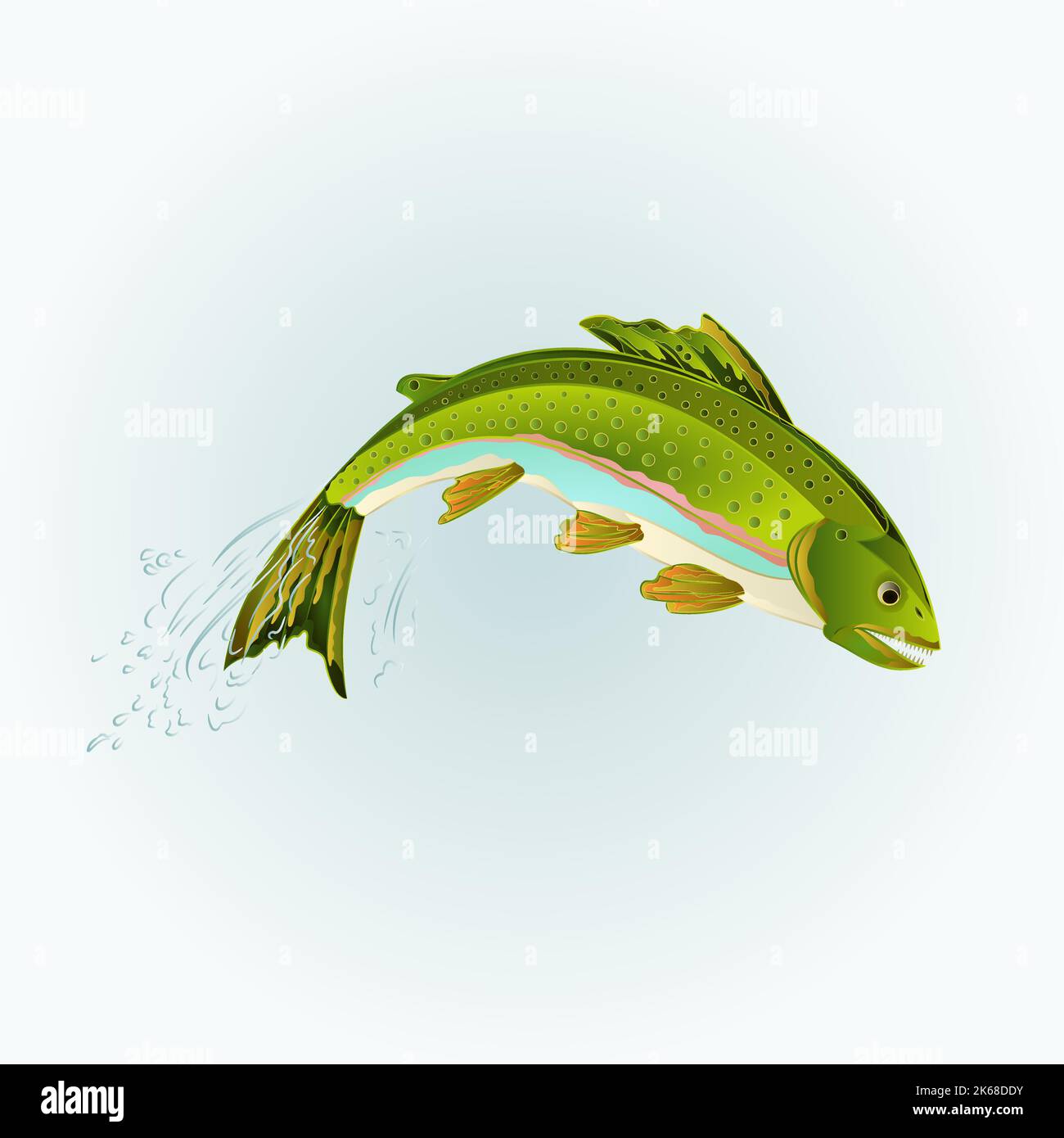 Rainbow trout jumping vector Stock Vector