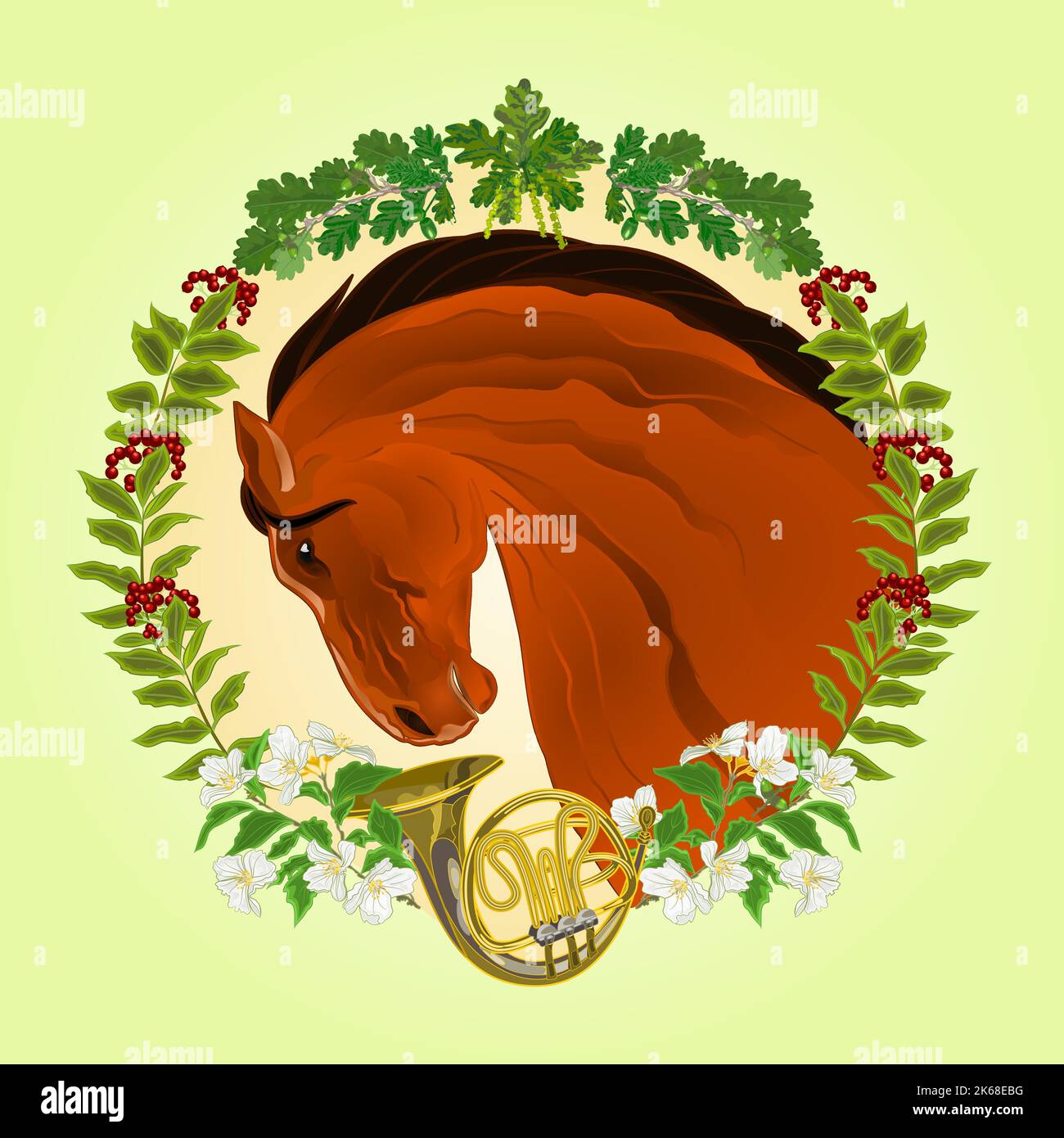 The head brown horse hunting theme vector Stock Vector Image & Art Alamy