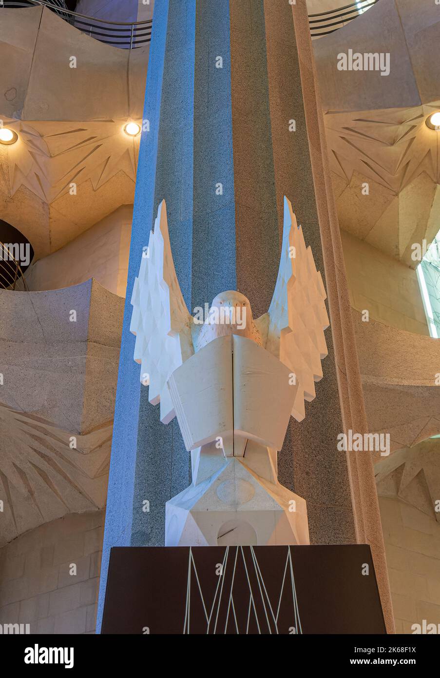 Modern Sculptures Of The Evangelists In The Sagrada Familia, Barcelona, Catalonia, Spain Stock Photo