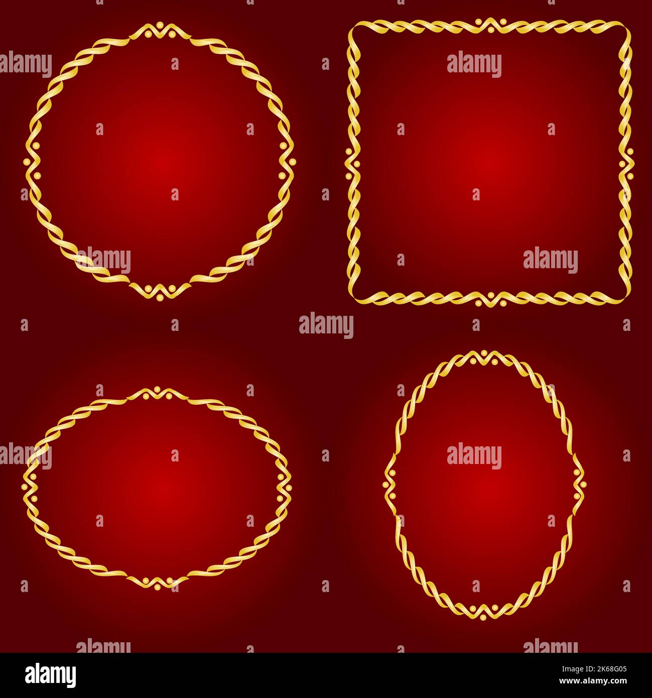 Gold frames on the Red background vector Stock Vector Image & Art Alamy