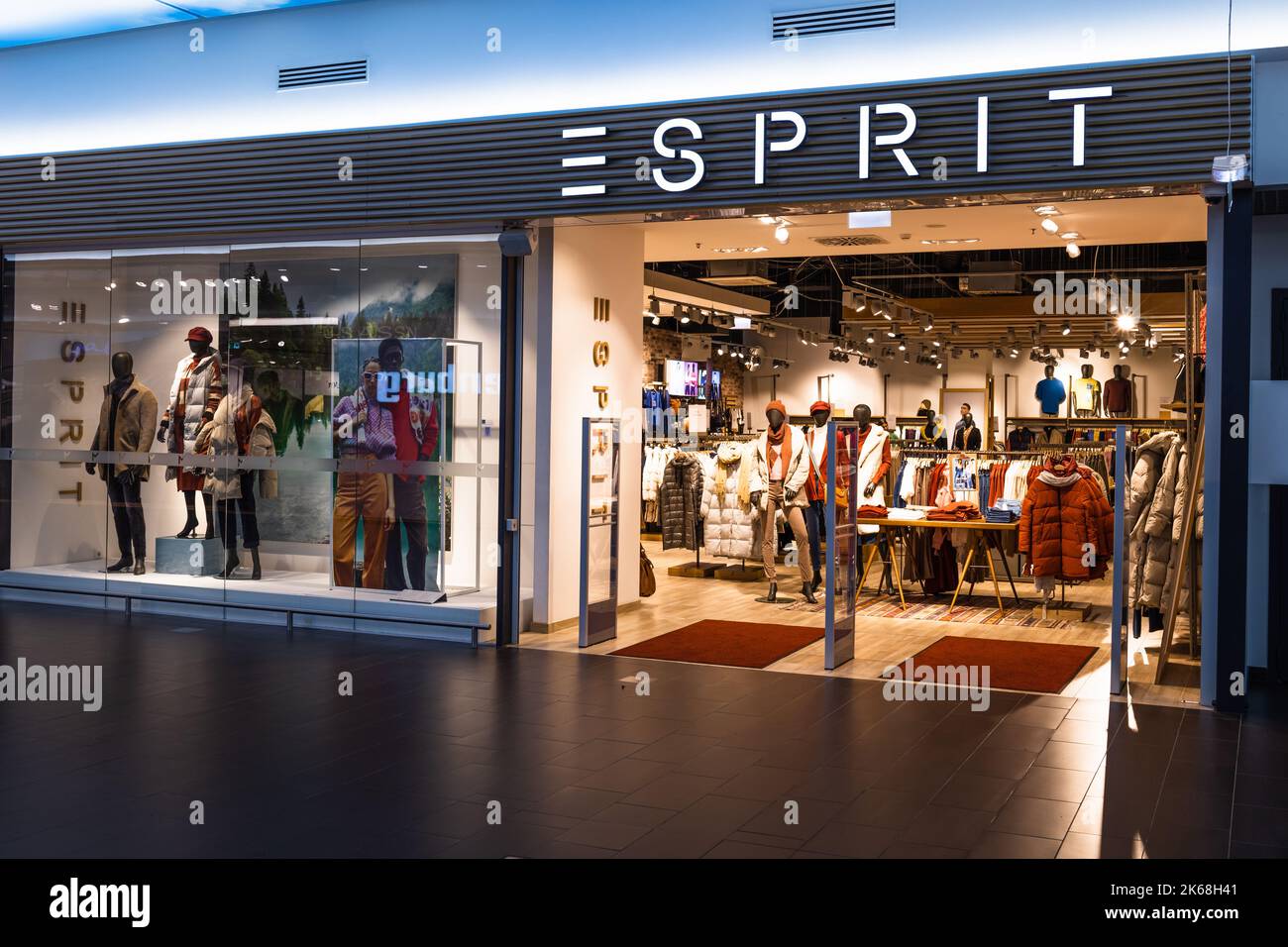 Front entrance to Esprit fashion store in the shopping mall. Kaunas, Lithuania, 27 September 2022 Stock Photo