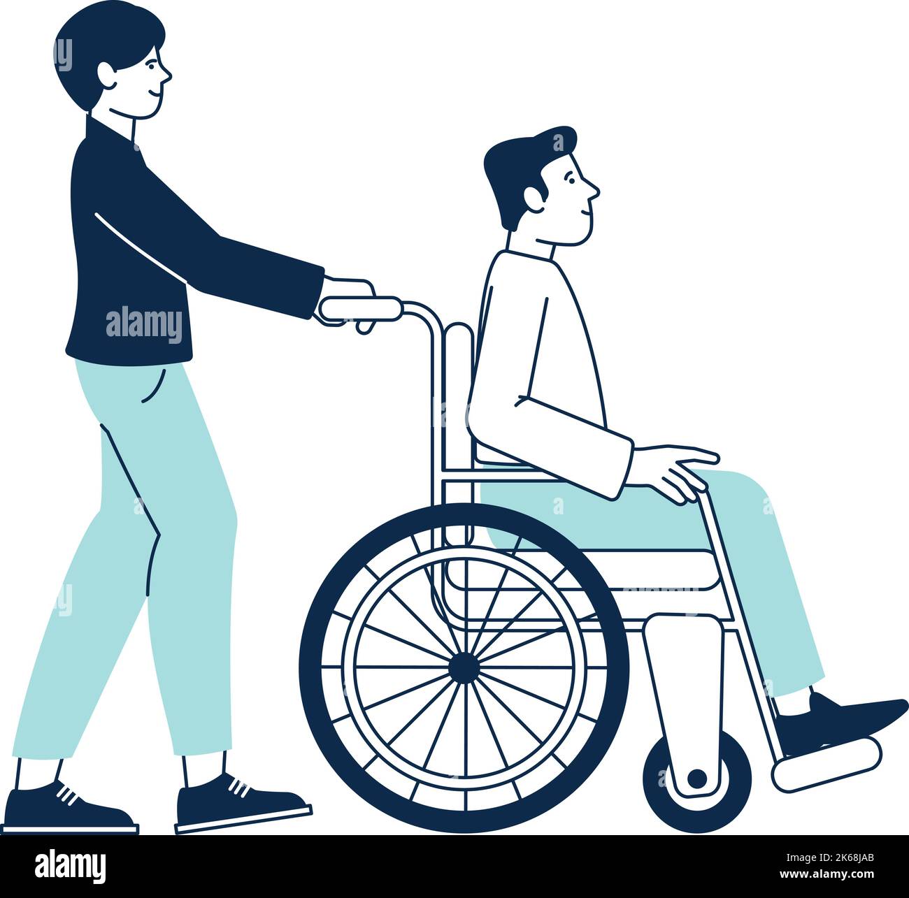 Doctor pushing wheelchair Stock Vector Images Alamy