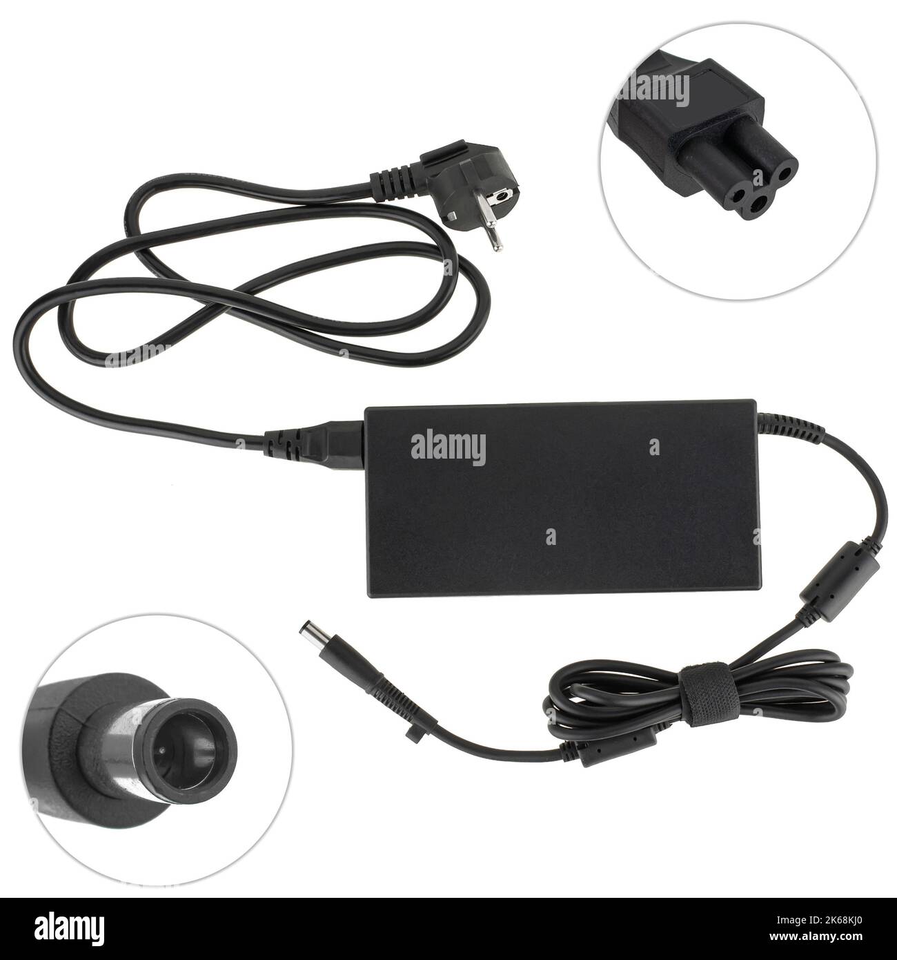 laptop power adapter, laptop accessory, isolated on white background