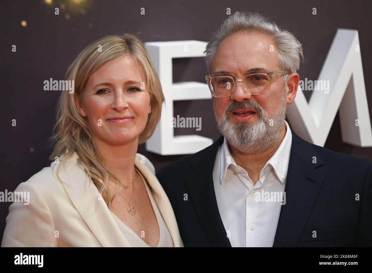 London, UK. 12th Oct, 2022. Sam Mendes and Alison Balson arrive at the Empire of Light - UK Premiere - BFI London Film Festival on 12 October 2022, England, London, UK. Credit: See Li/Picture Capital/Alamy Live News Stock Photo