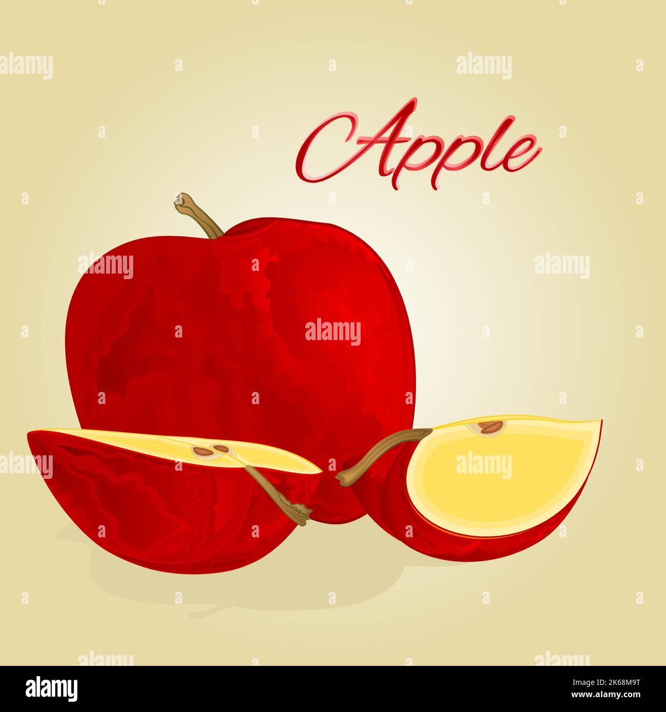 Red apple vector Stock Vector Image & Art - Alamy
