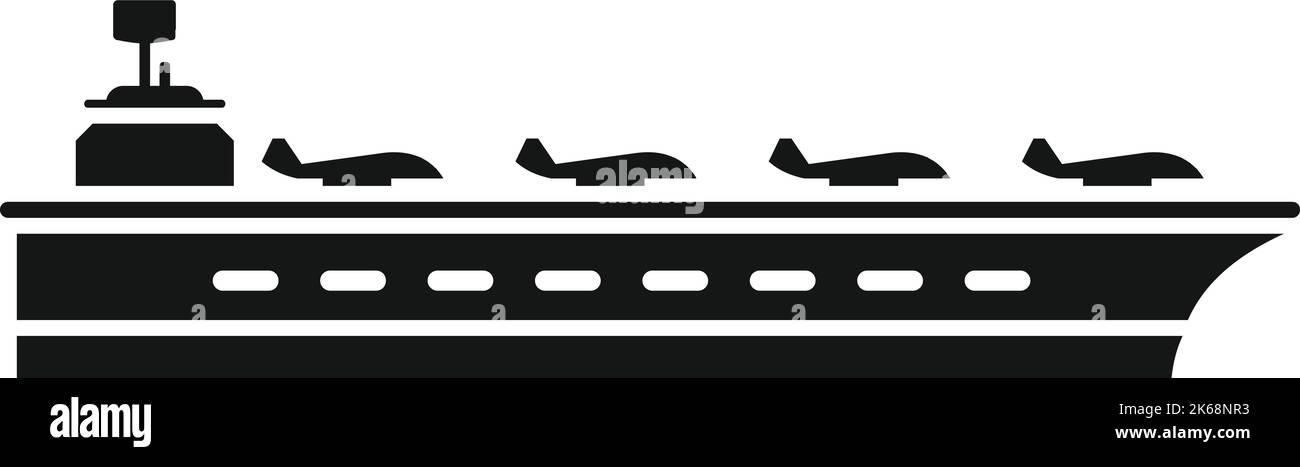 Aircraft navy icon simple vector. Carrier ship. Military warship Stock Vector