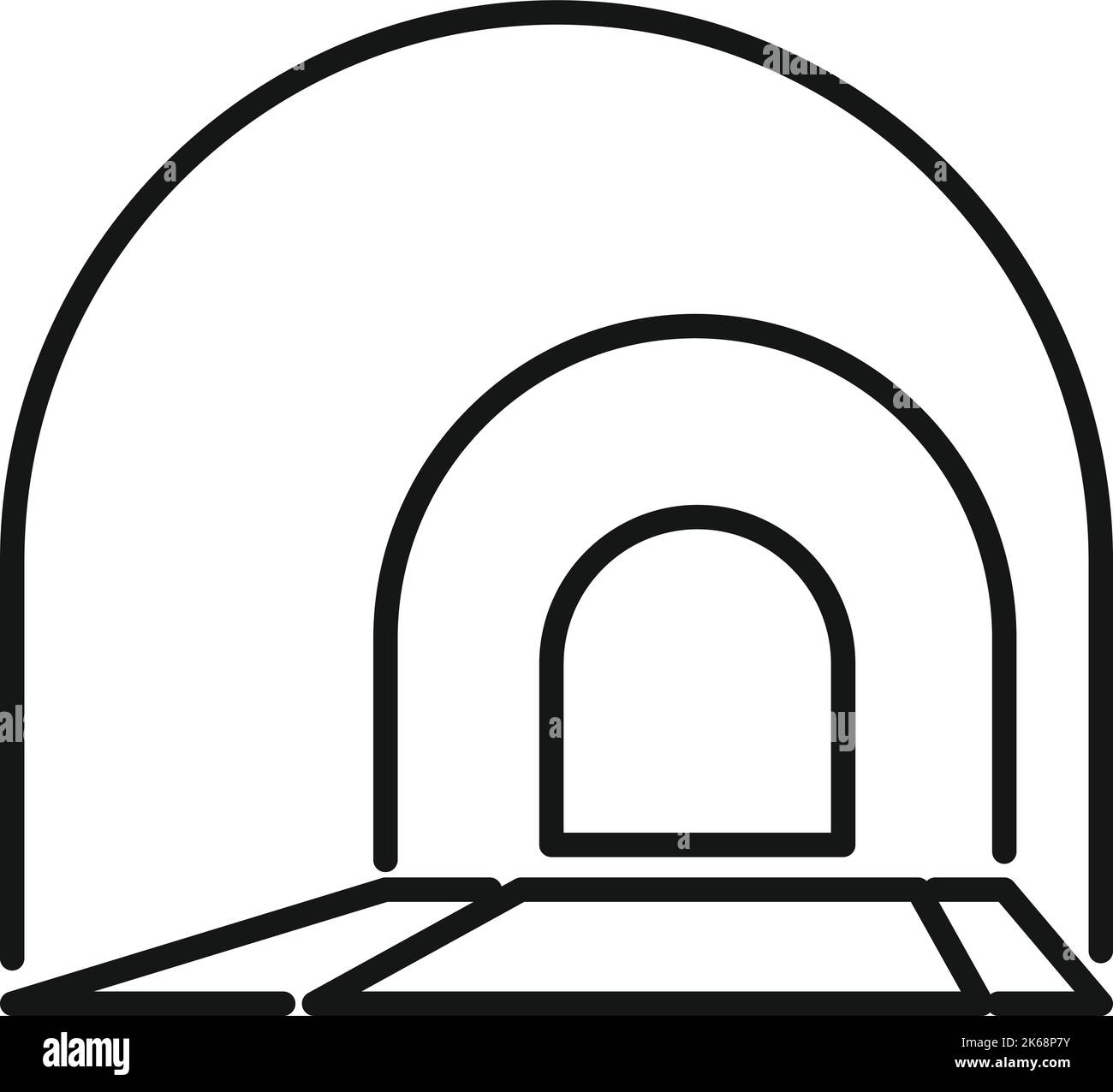 Tunnel icon outline vector. Car road. View entrance Stock Vector