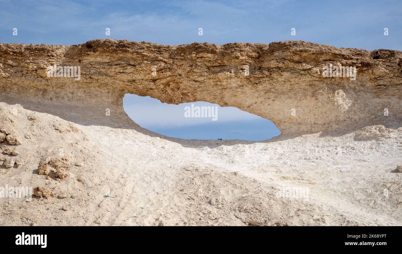 Limestone Qatar Zekreet ,Qatar- December 12,2021 : Mushroom shaped limestone rokcs in ...
