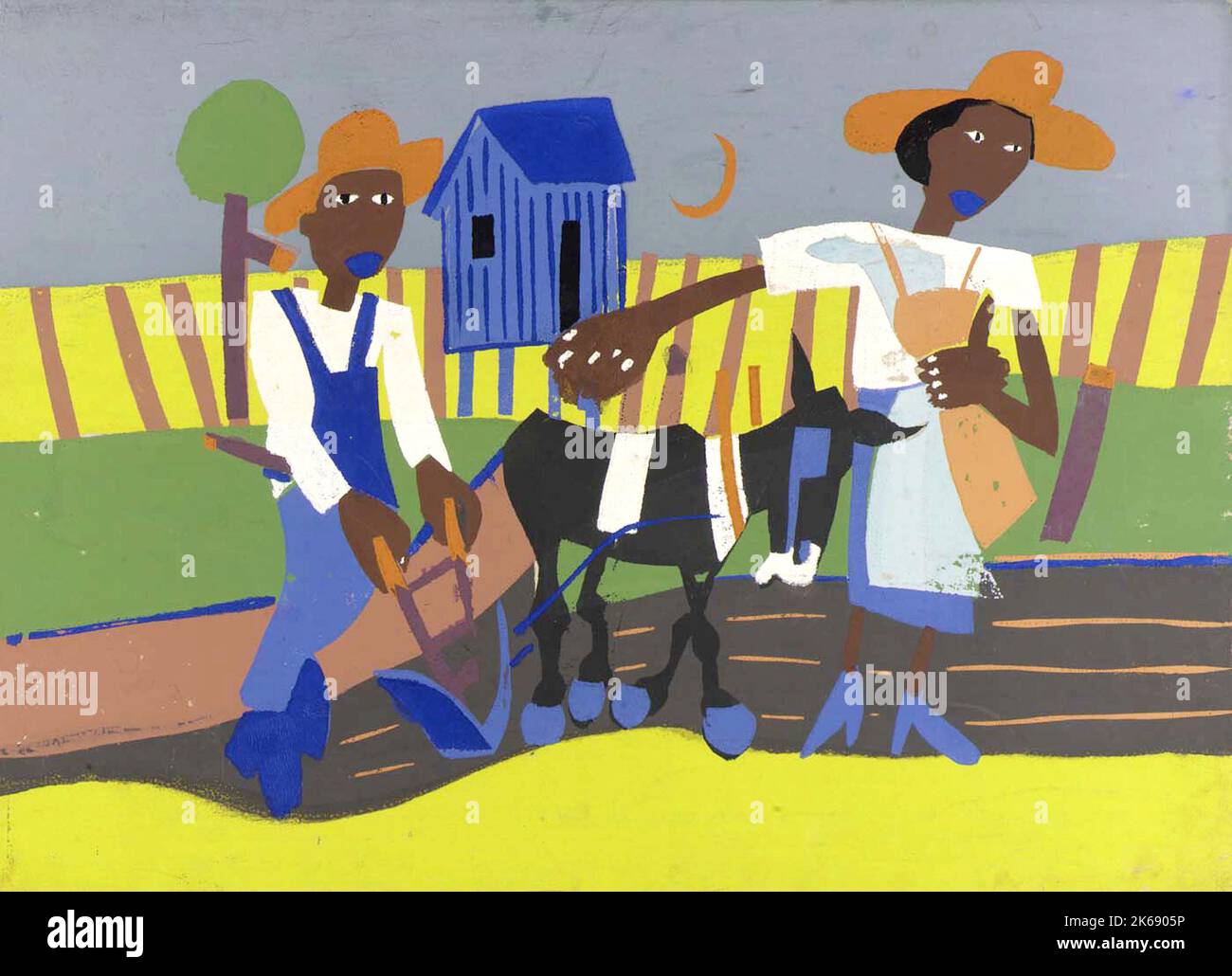 William H Johnson - Sowing - c1942 Stock Photo