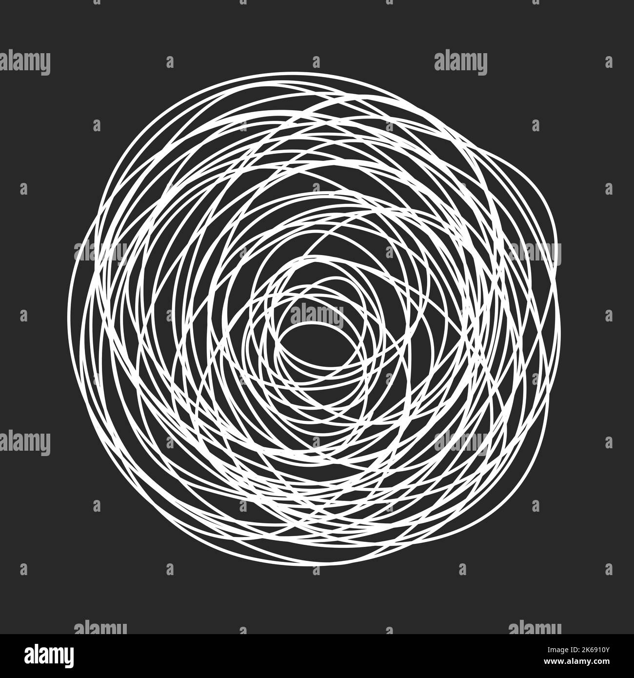 Grungy round scribble circle hand drawn with thin line, chalkboard ...