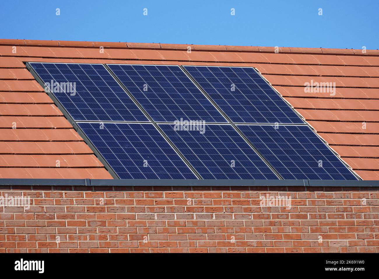 New modern apartment buildings with solar panels on the roof in London UK Stock Photo