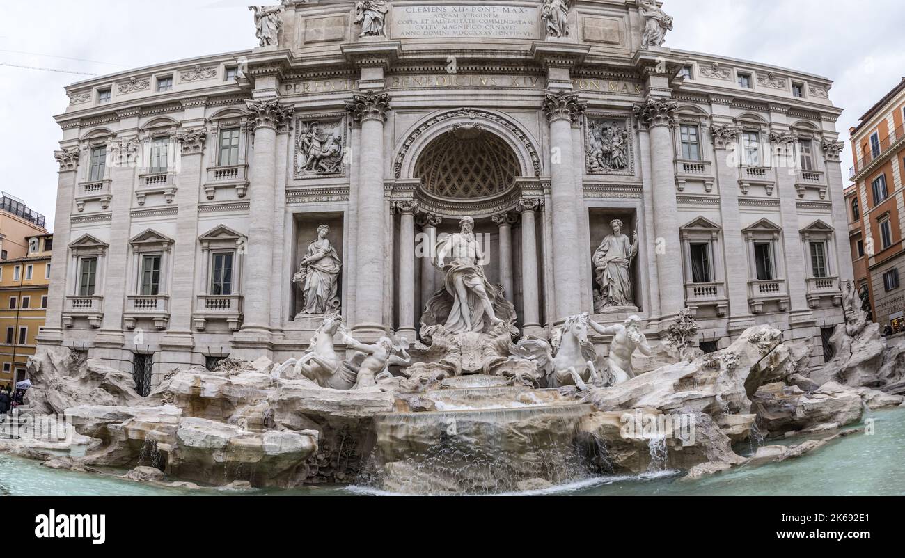 ROME, ITALY - DECEMBER 02, 2019:  Trevi fountain (Fontana di Trevi) in  Rome, Italy Stock Photo